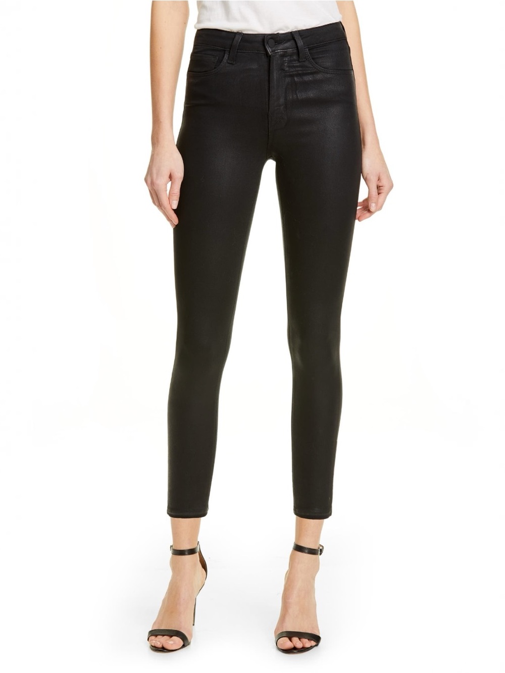 NWT L’AGENCE Margot High Rise Skinny coated color grey